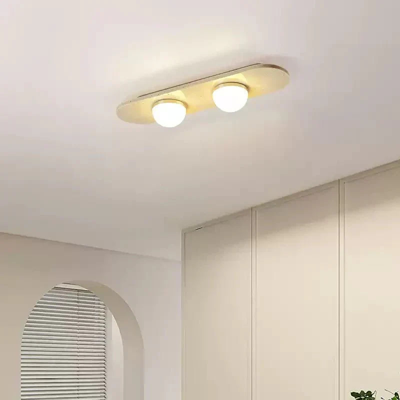 Ivan Travertine Triple Bar Ceiling Light