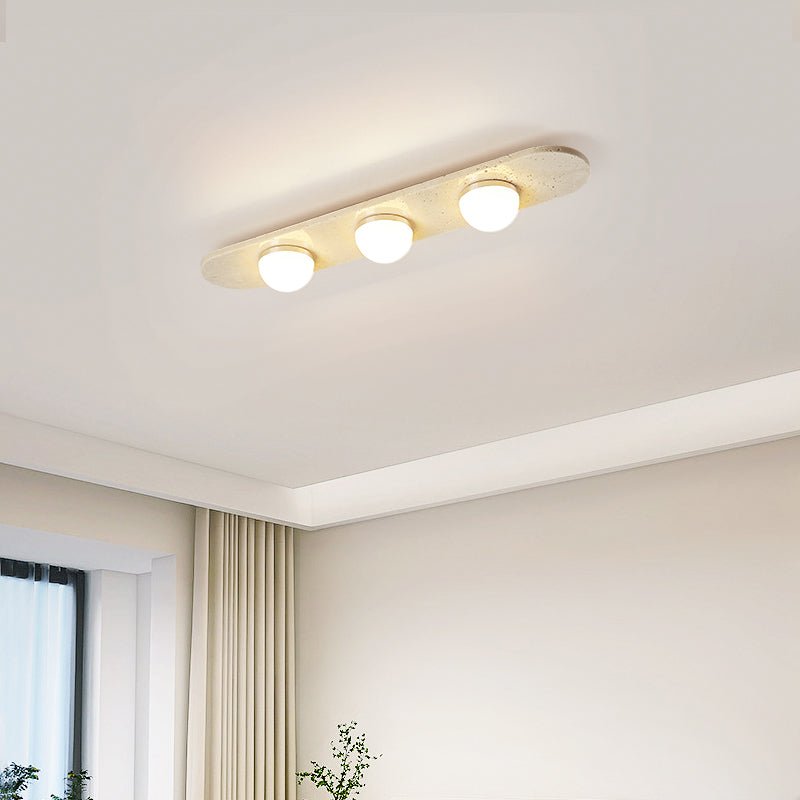 Ivan Travertine Triple Bar Ceiling Light