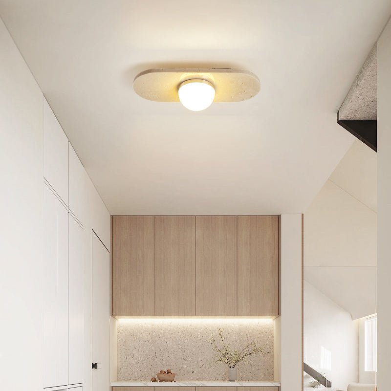 Ivan Travertine Triple Bar Ceiling Light