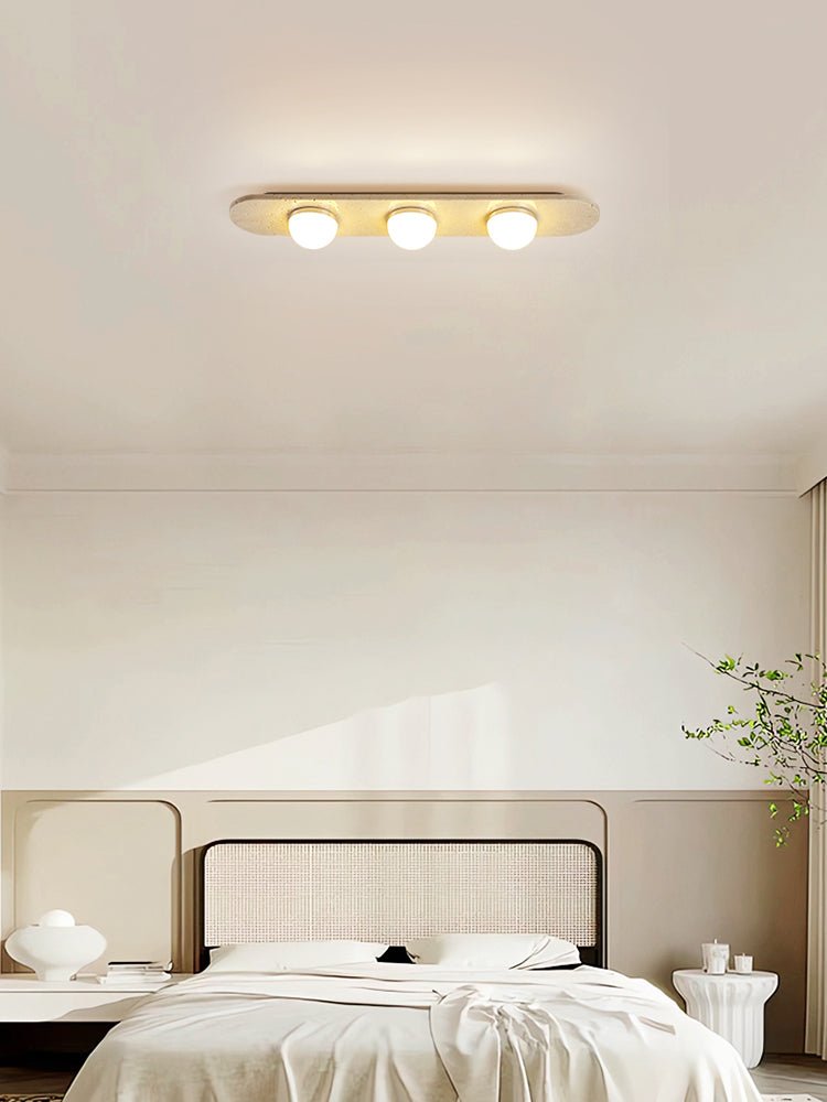 Ivan Travertine Triple Bar Ceiling Light