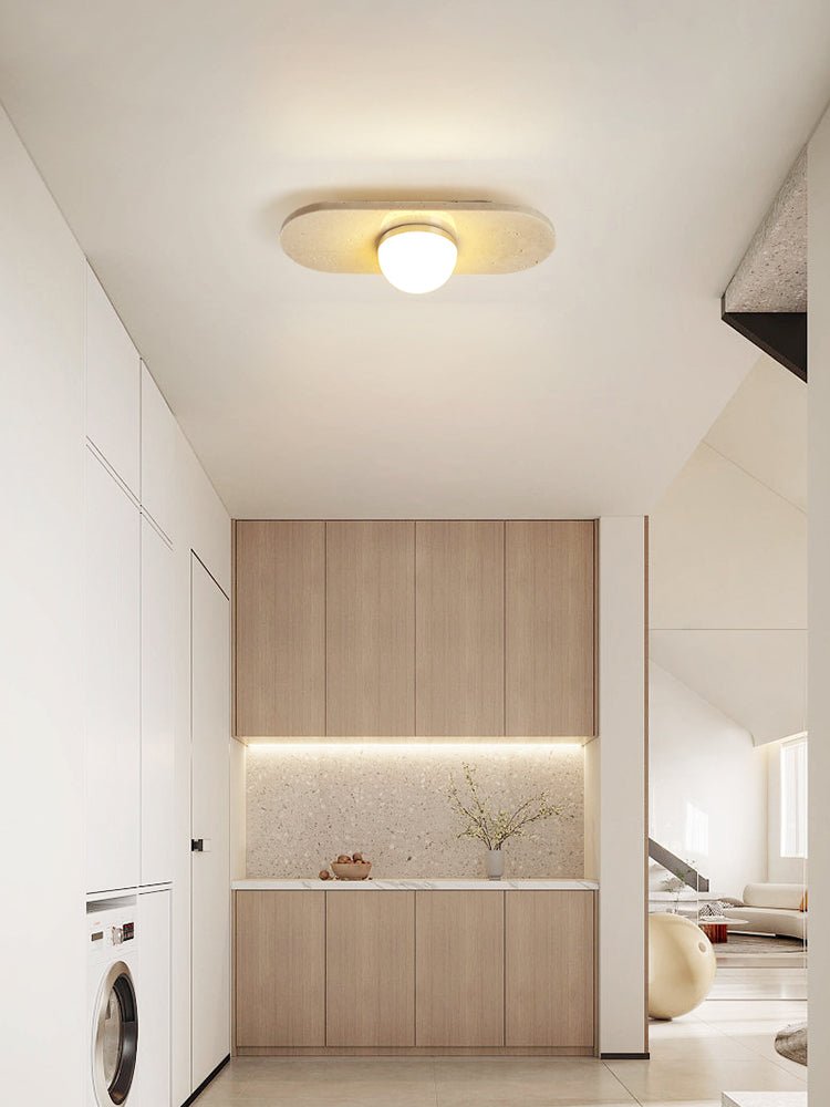 Ivan Travertine Triple Bar Ceiling Light