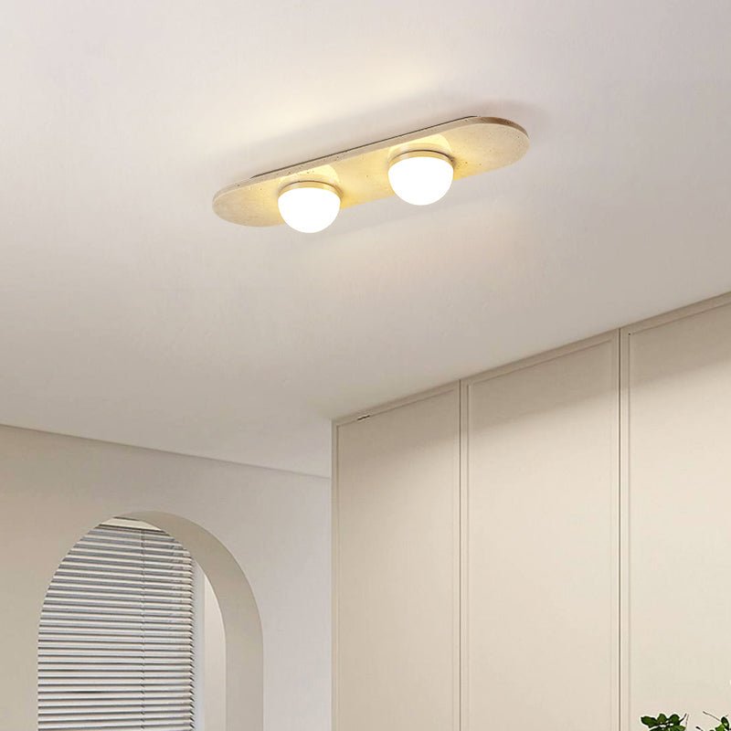 Ivan Travertine Triple Bar Ceiling Light