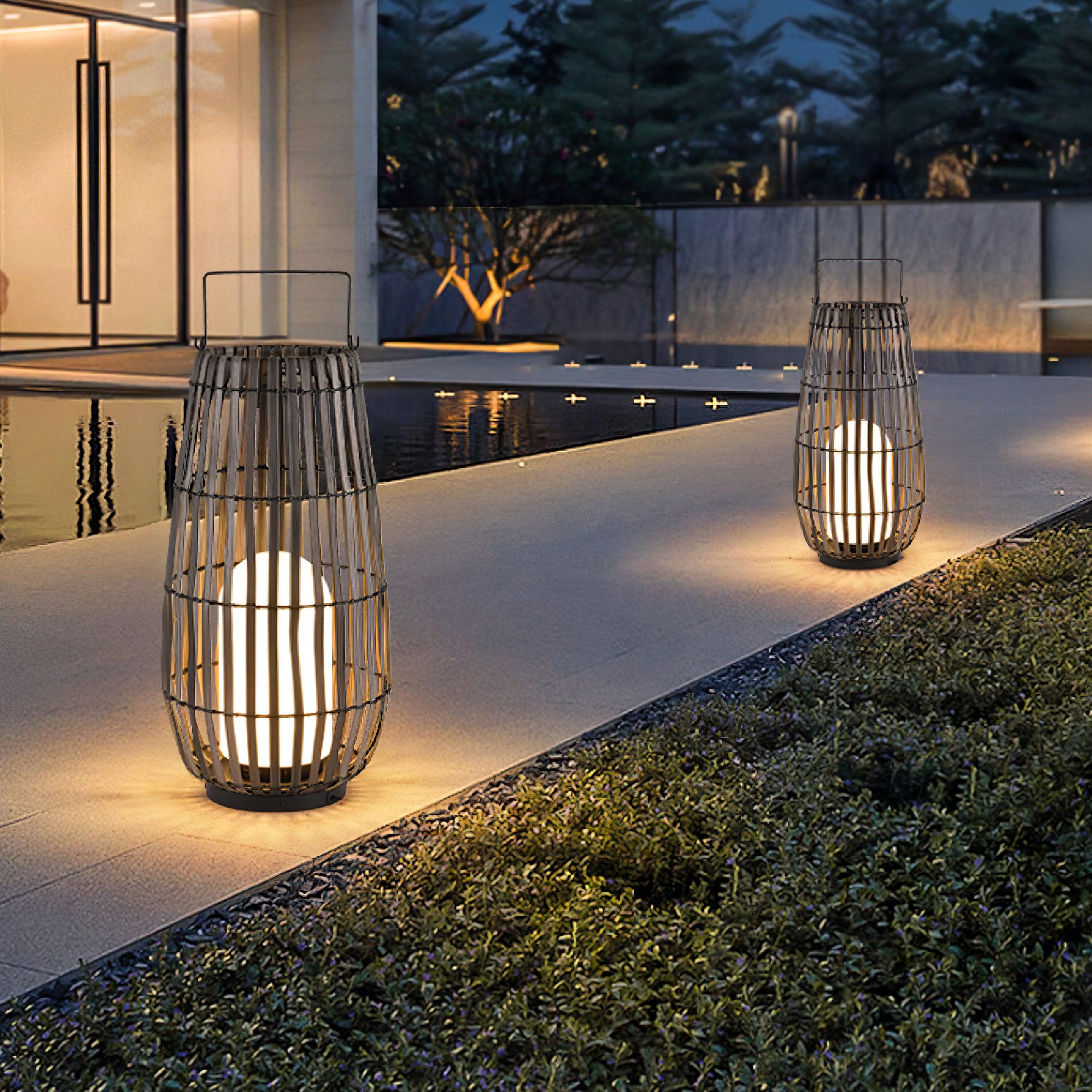 Veshael Tropic Braid Lantern Outdoor Lamp