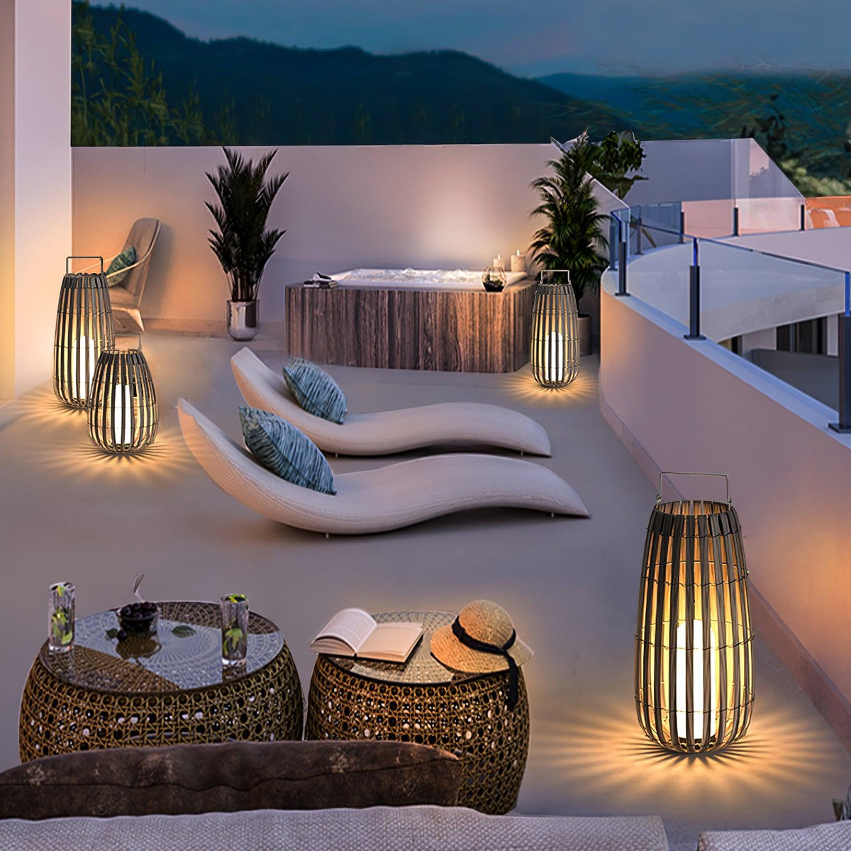 Veshael Tropic Braid Lantern Outdoor Lamp