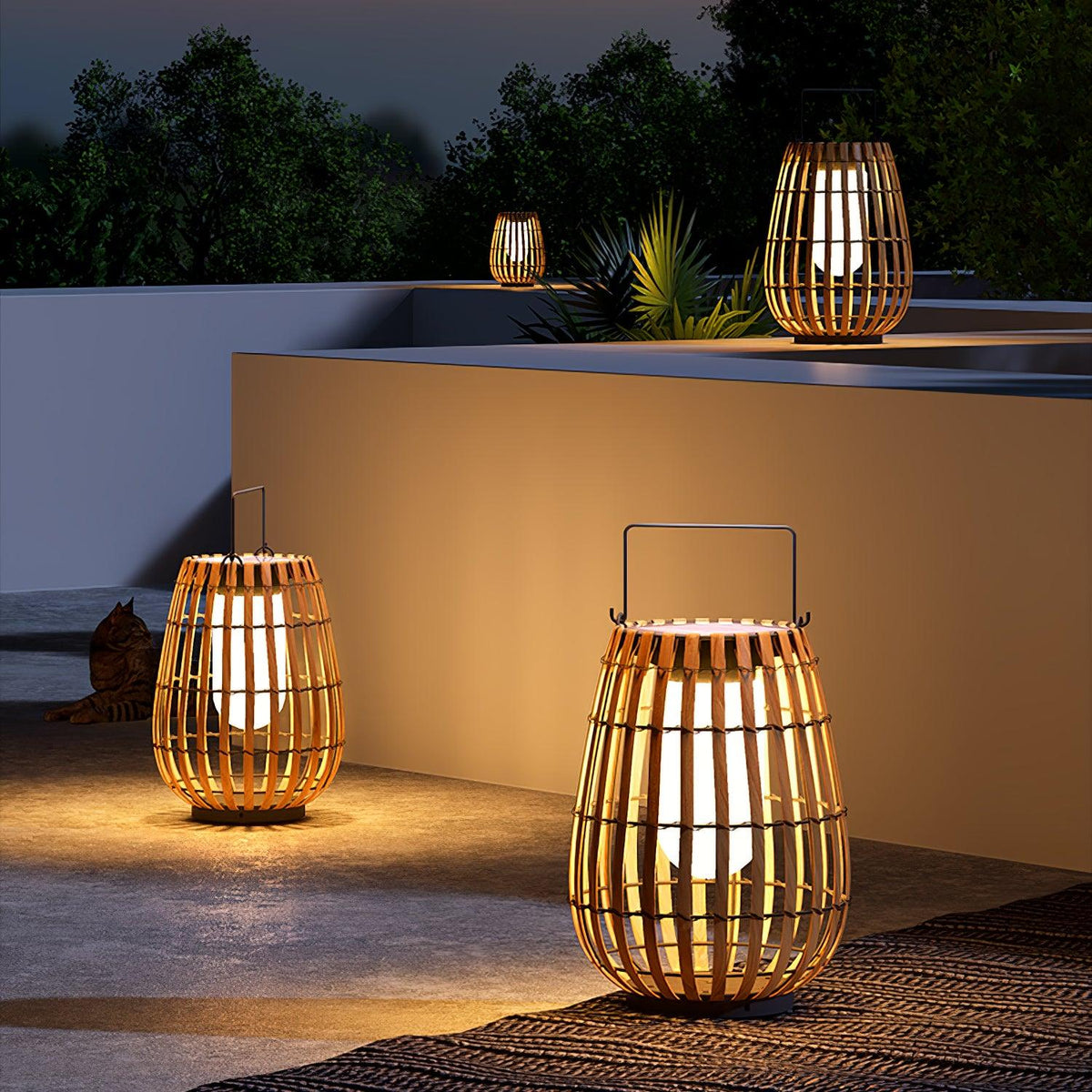 Veshael Tropic Braid Lantern Outdoor Lamp