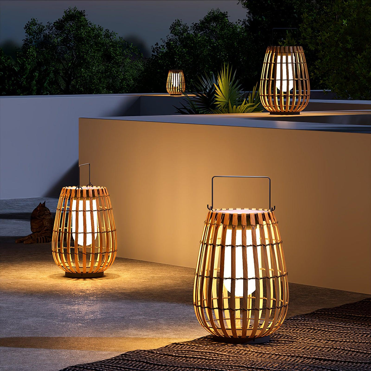 Veshael Tropic Braid Lantern Outdoor Lamp
