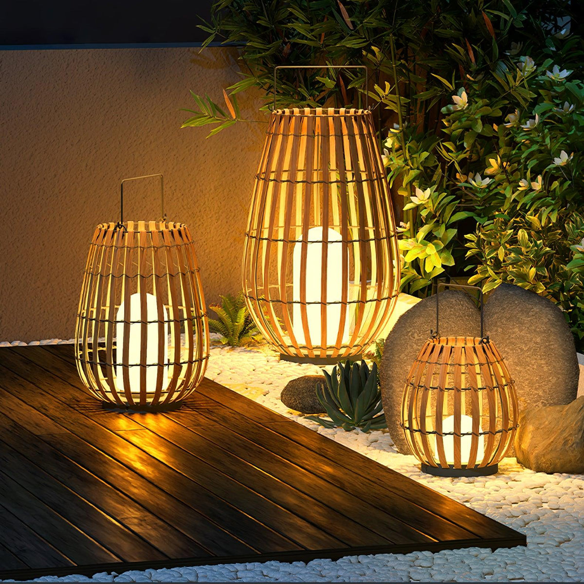Veshael Tropic Braid Lantern Outdoor Lamp