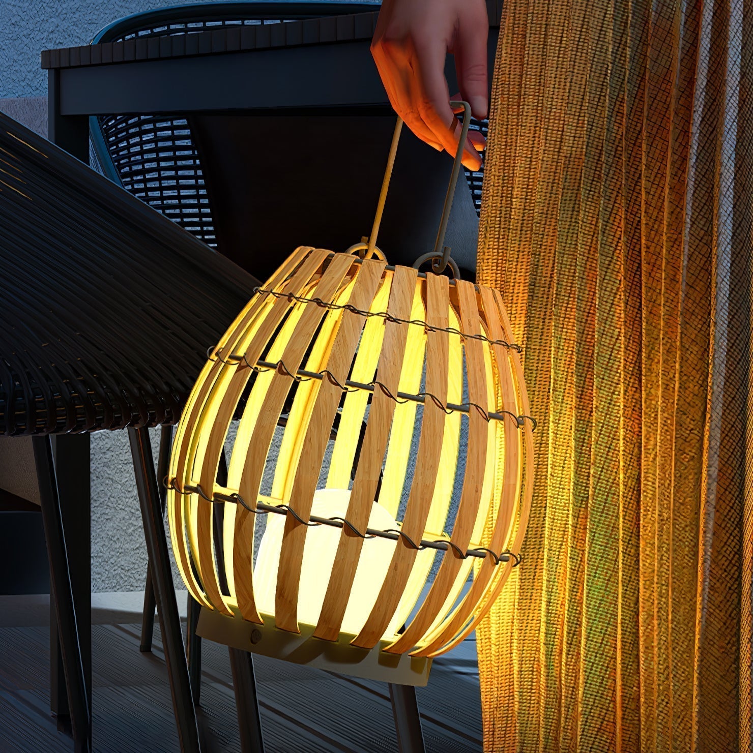 Veshael Tropic Braid Lantern Outdoor Lamp