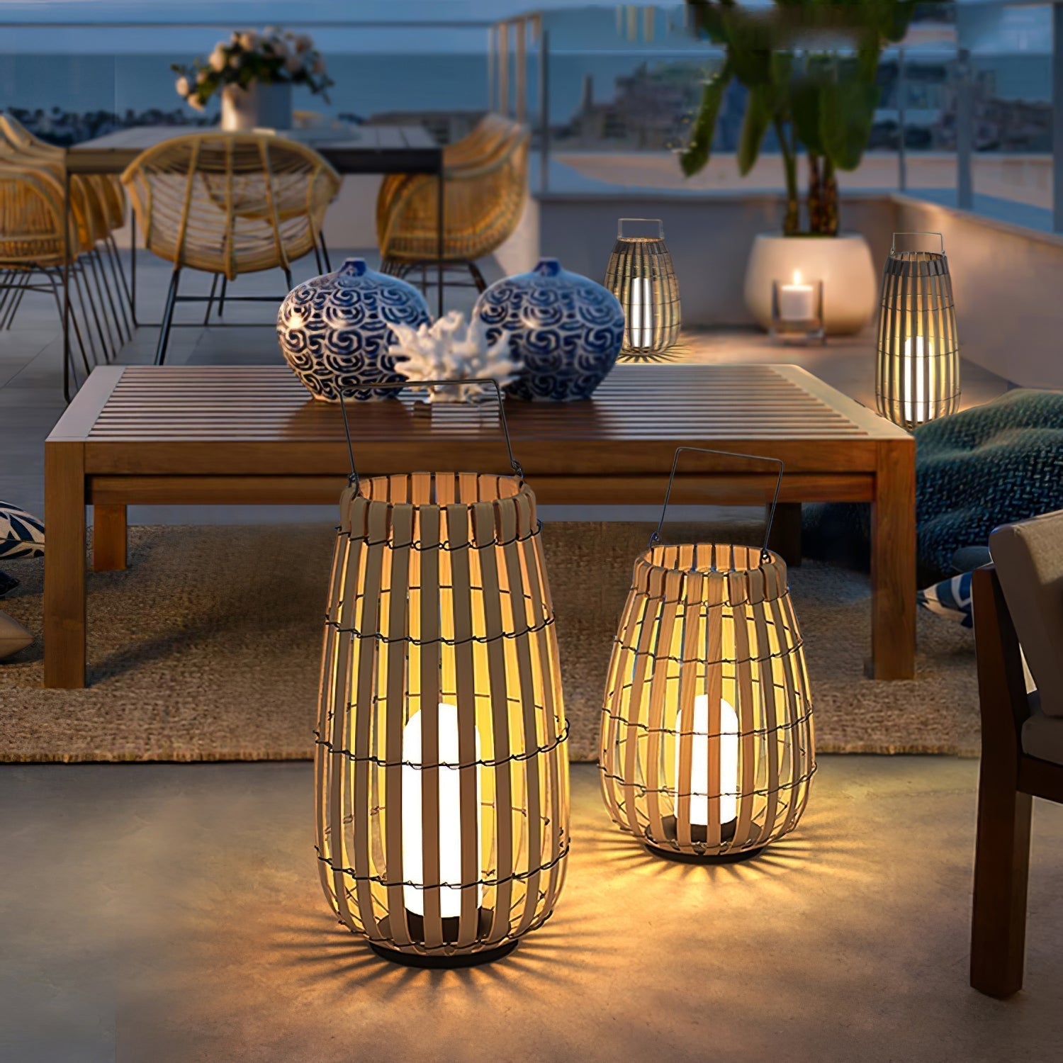 Veshael Tropic Braid Lantern Outdoor Lamp