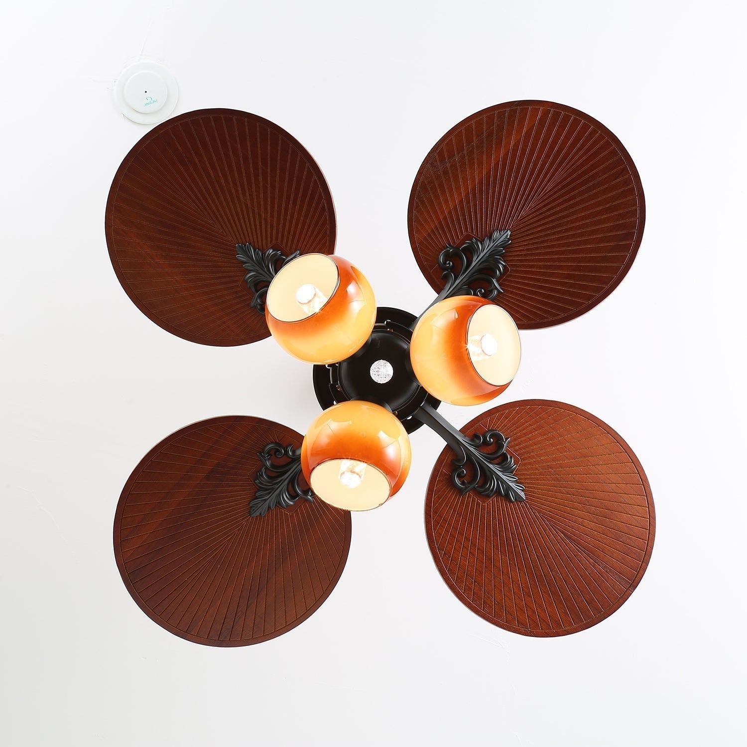 Celiira Tropical Glass Ceiling Fan Light
