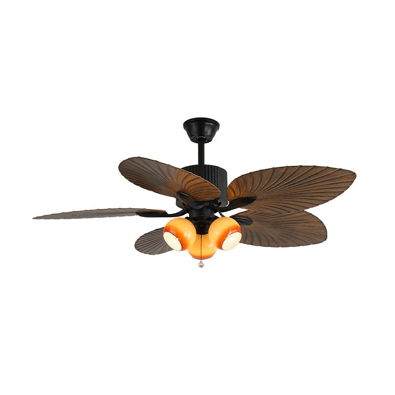 Celiira Tropical Glass Ceiling Fan Light