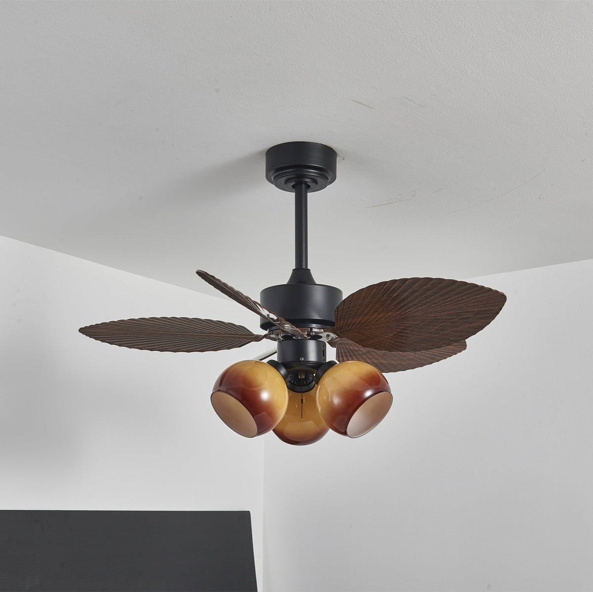 Rinaleria Vintage Wood Ceiling Fan Light