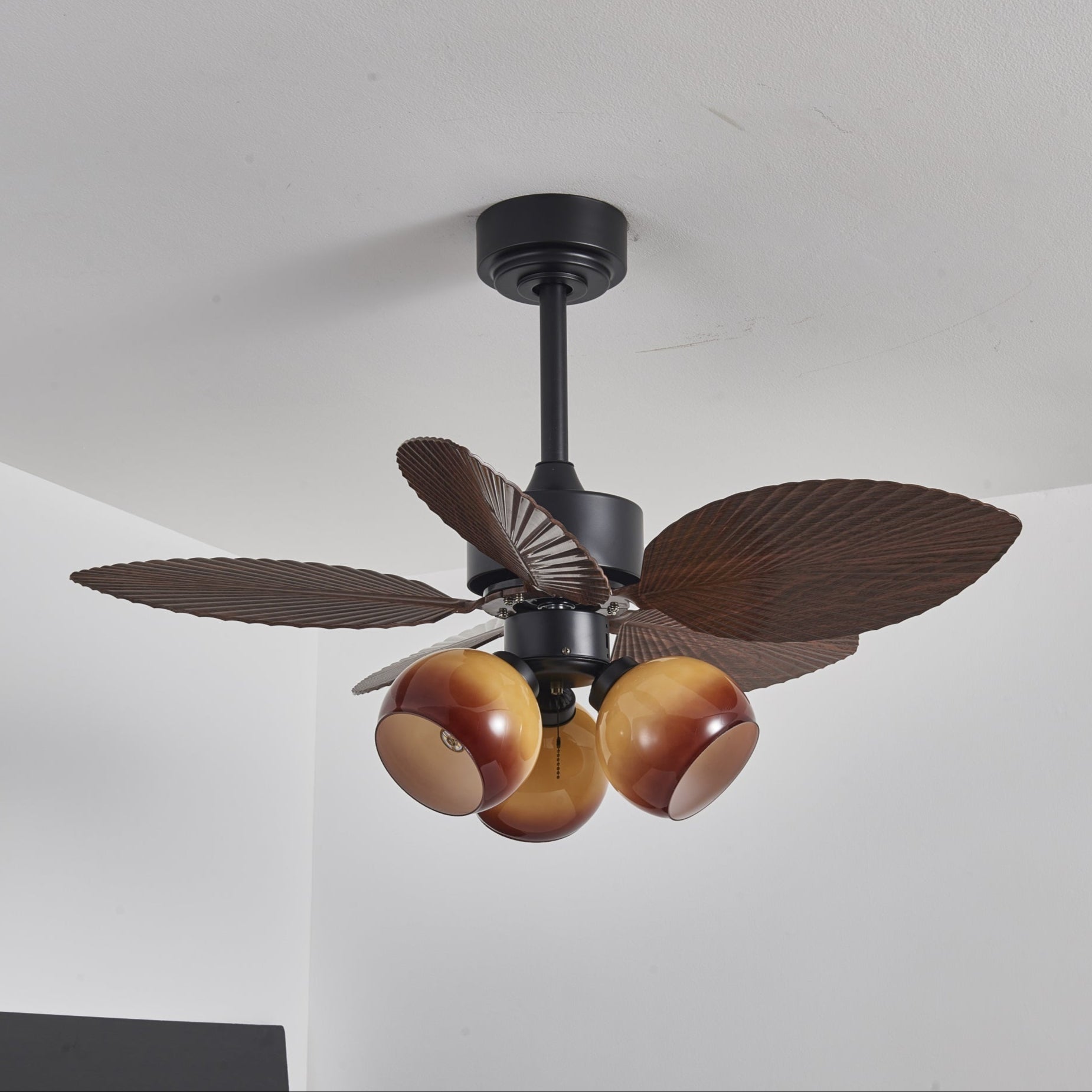 Rinaleria Vintage Wood Ceiling Fan Light