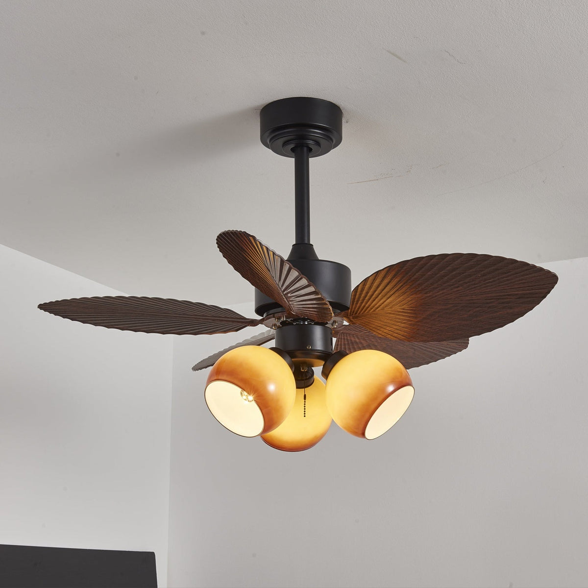 Rinaleria Vintage Wood Ceiling Fan Light