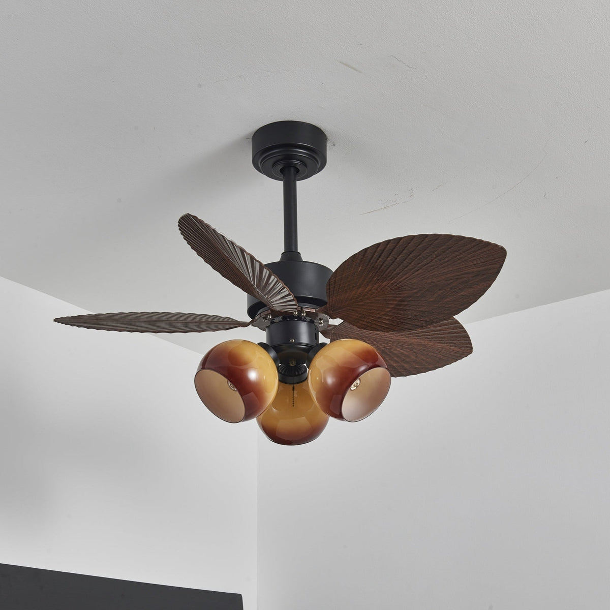 Rinaleria Vintage Wood Ceiling Fan Light