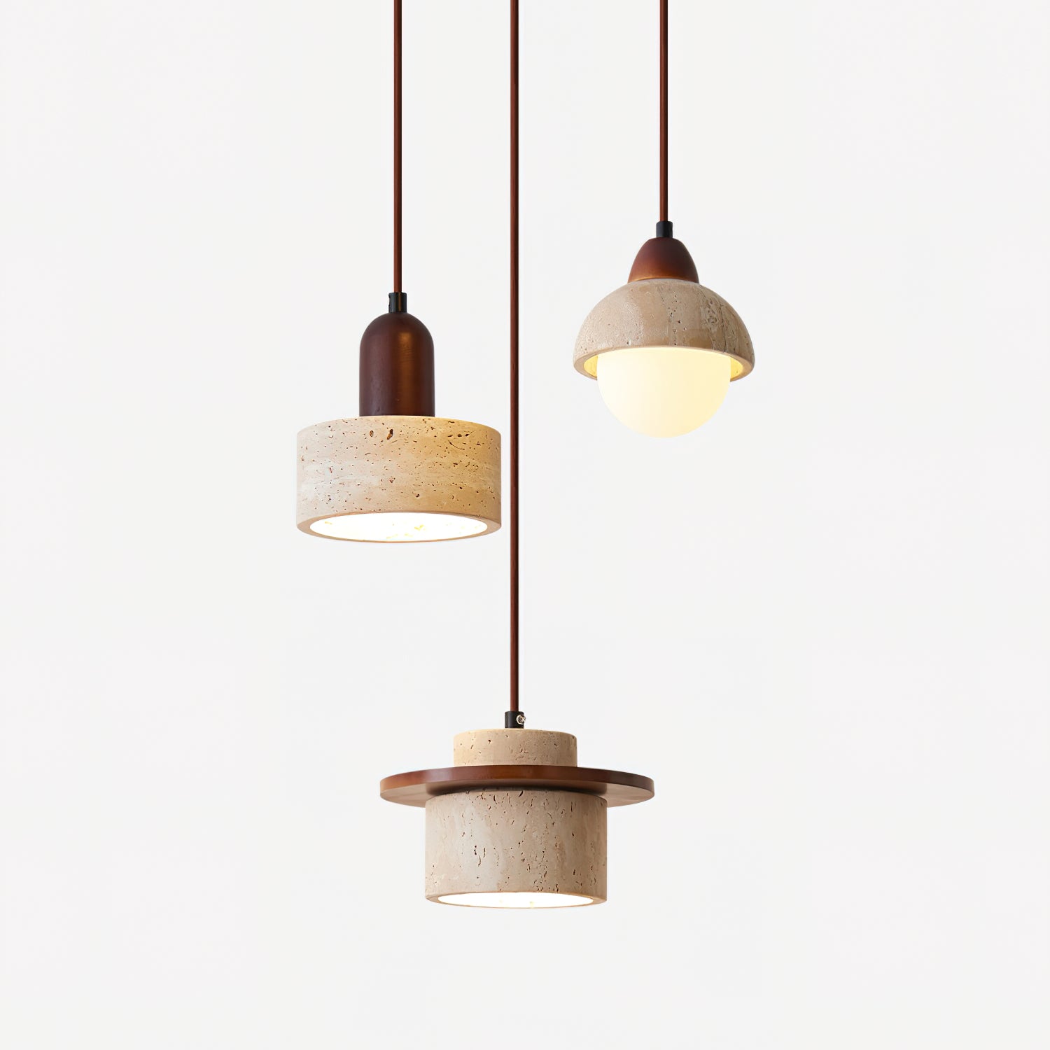 Lunara Multi-Light Pendant Lamp Set Travertine - Neutral Decor
