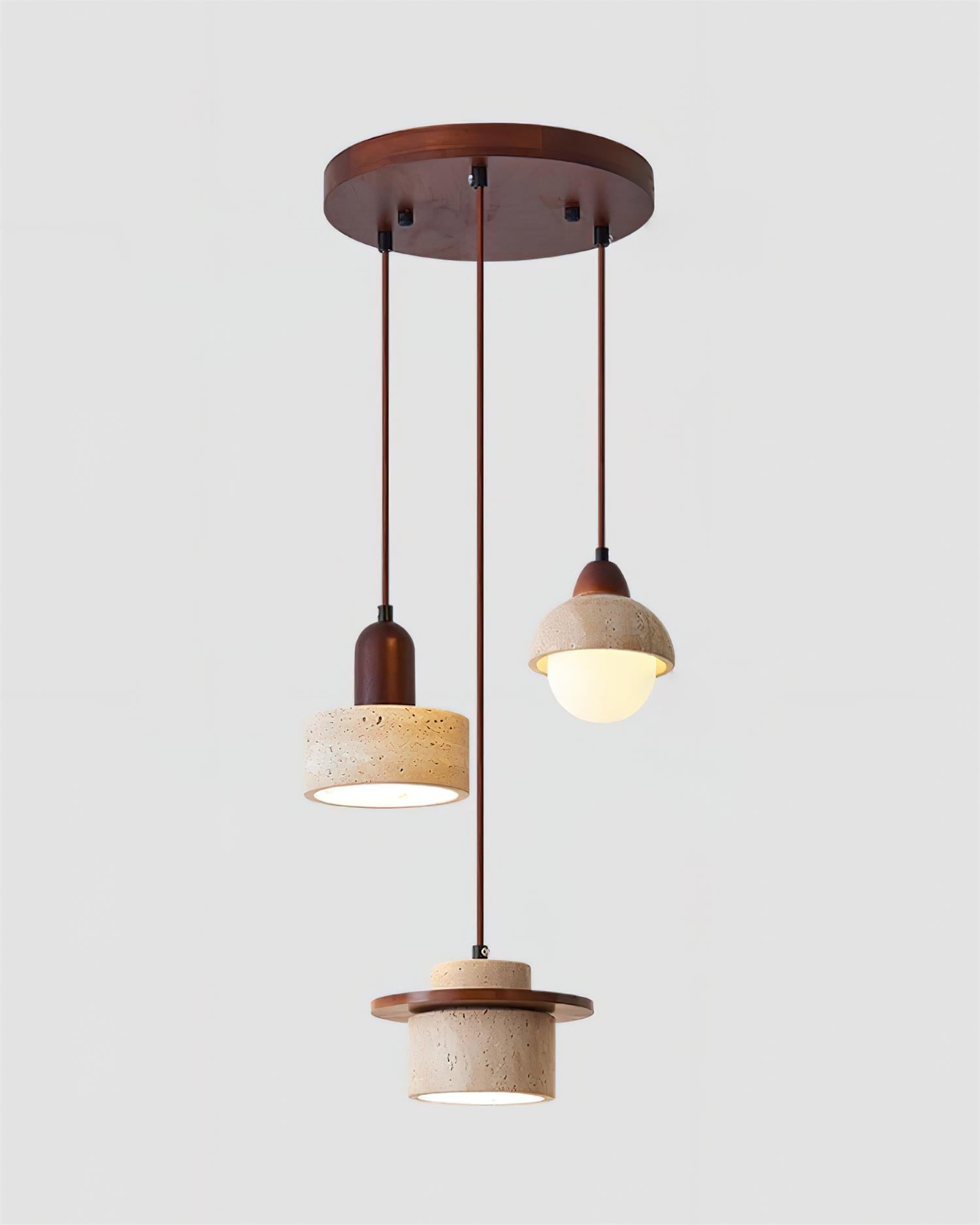 Lunara Multi-Light Pendant Lamp Set Travertine - Neutral Decor