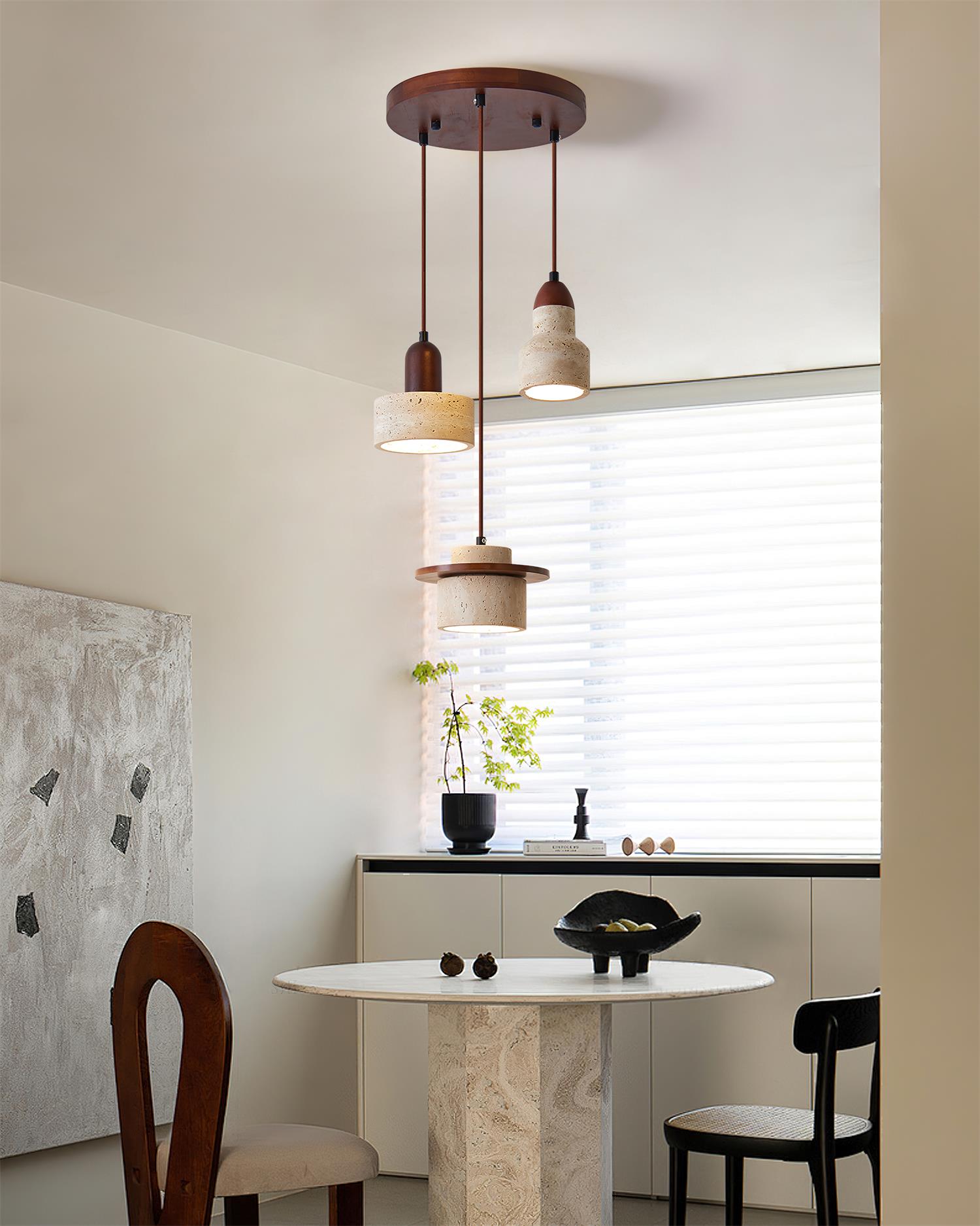 Lunara Multi-Light Pendant Lamp Set Travertine - Neutral Decor