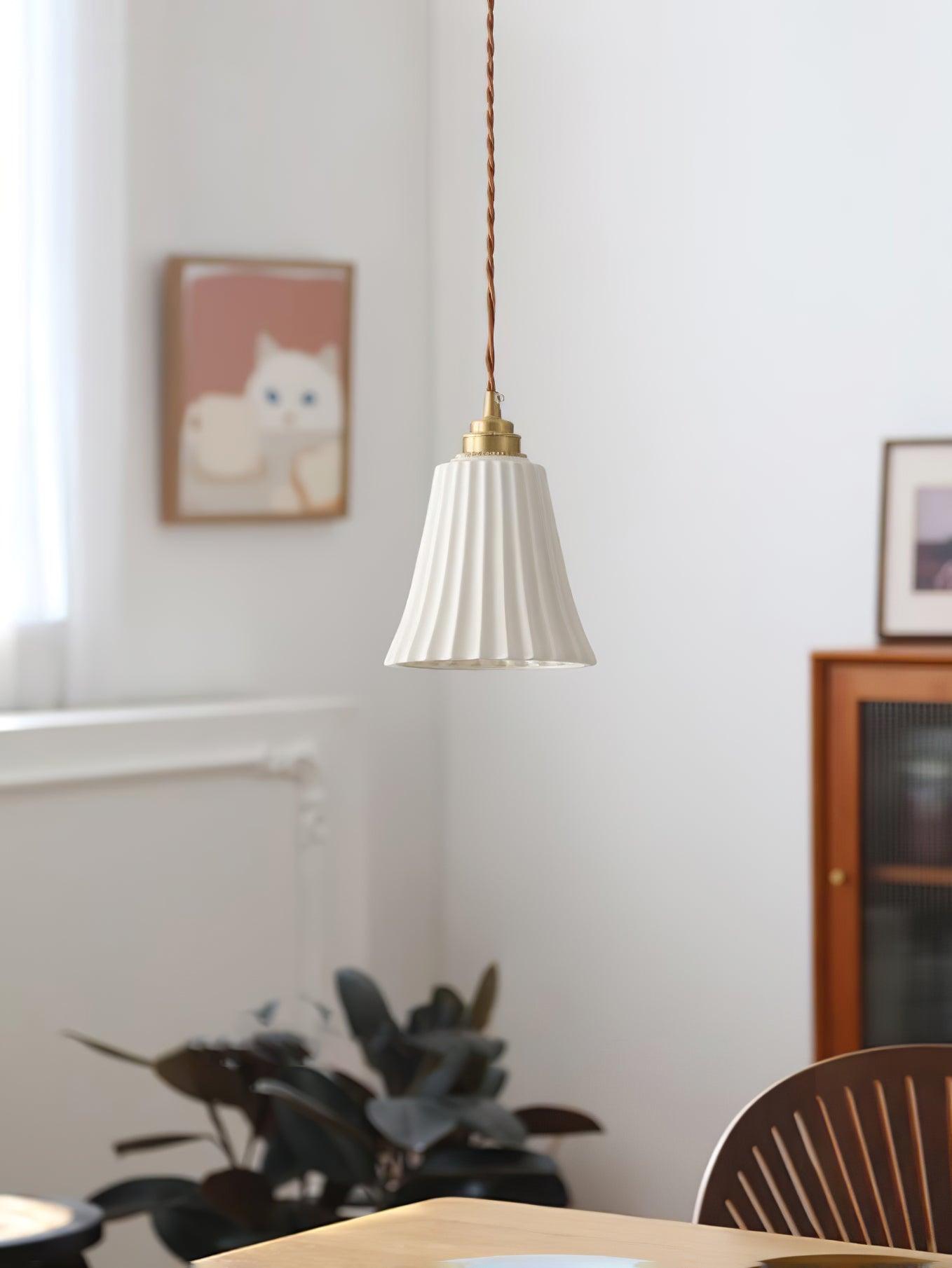 Mirirette Premium Nordic Art Trumpet Ceramic Pendant Light