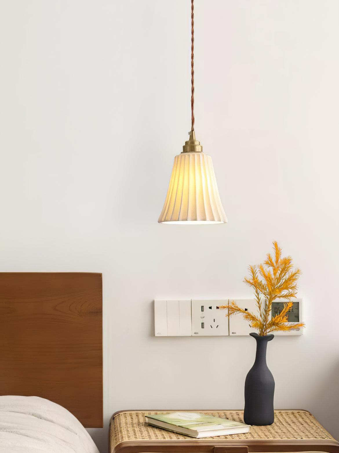 Mirirette Premium Nordic Art Trumpet Ceramic Pendant Light
