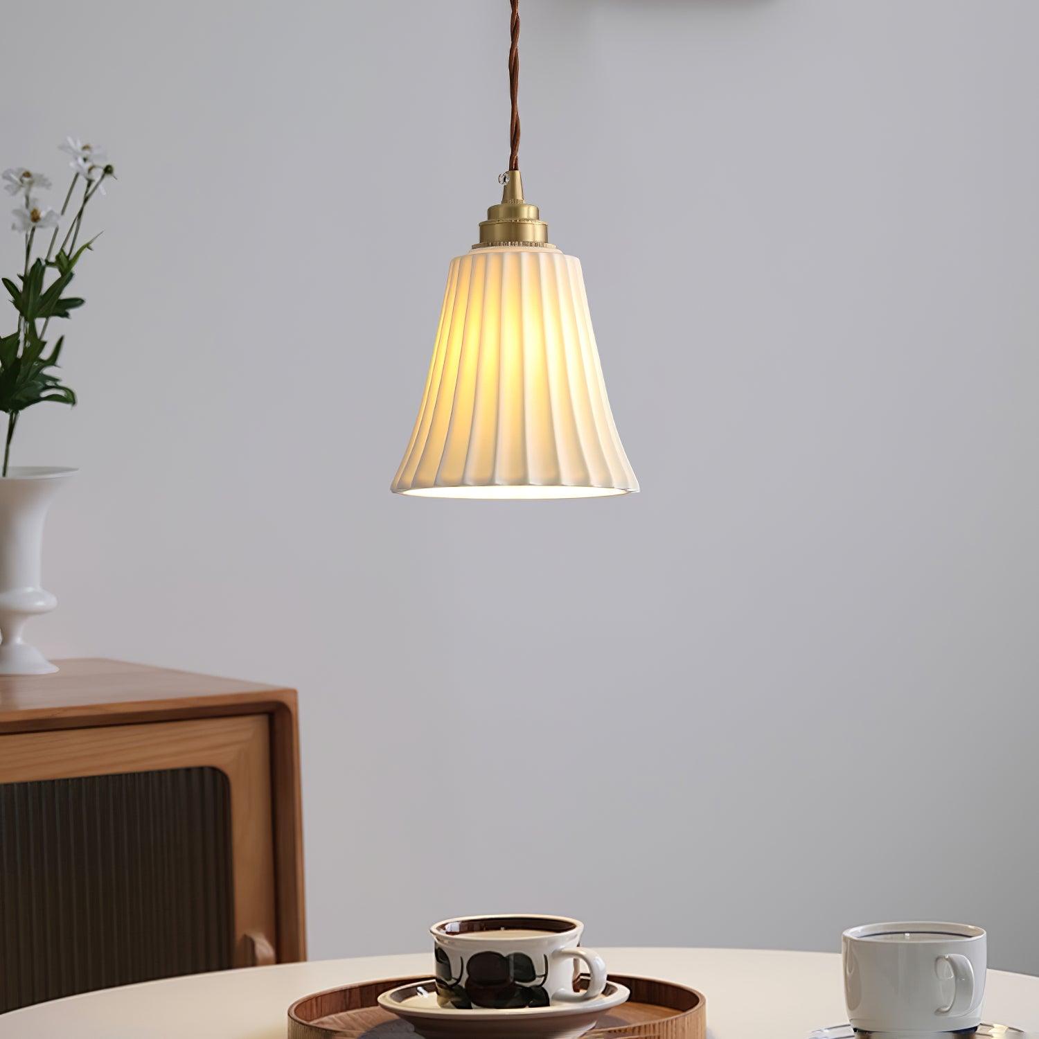 Mirirette Premium Nordic Art Trumpet Ceramic Pendant Light