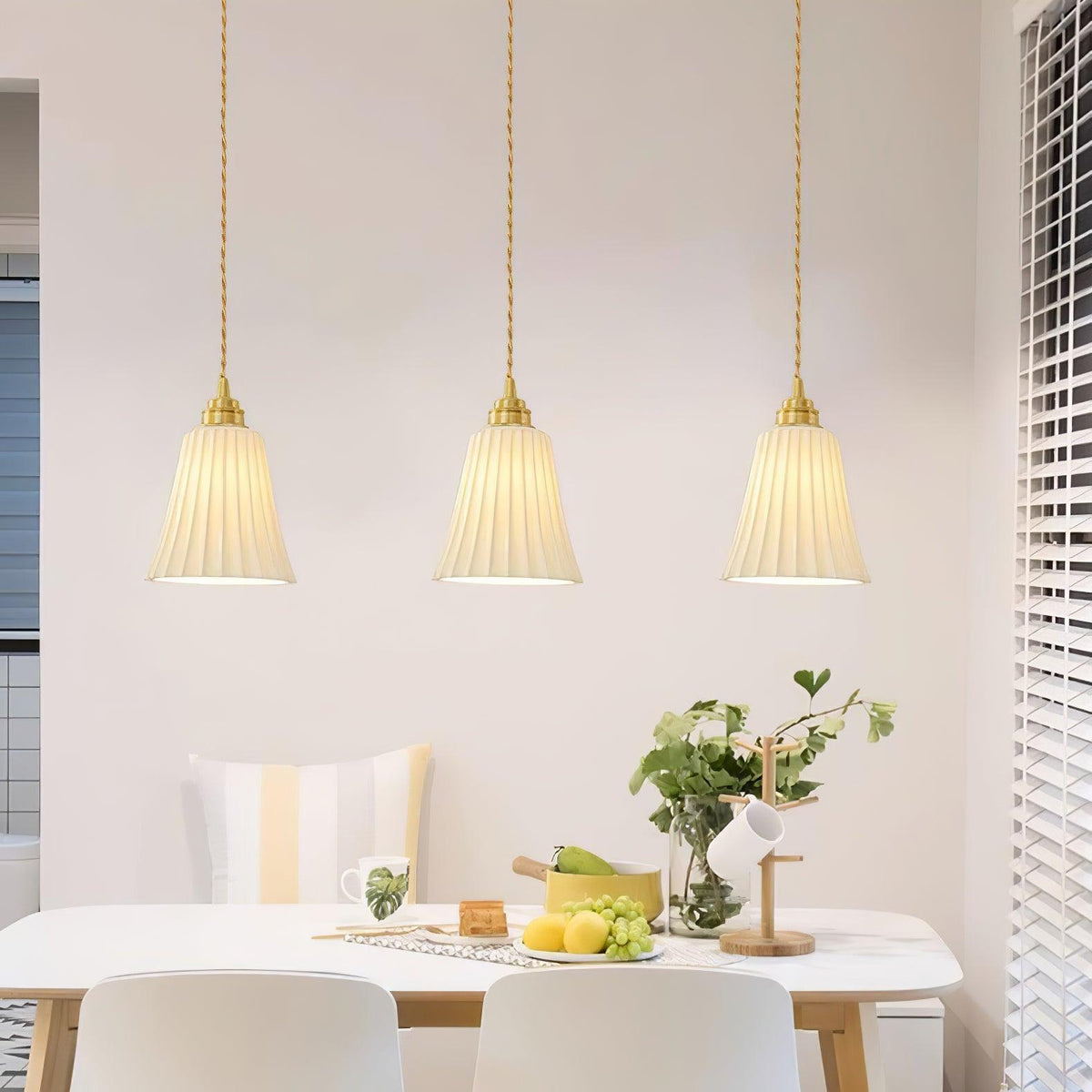 Mirirette Premium Nordic Art Trumpet Ceramic Pendant Light
