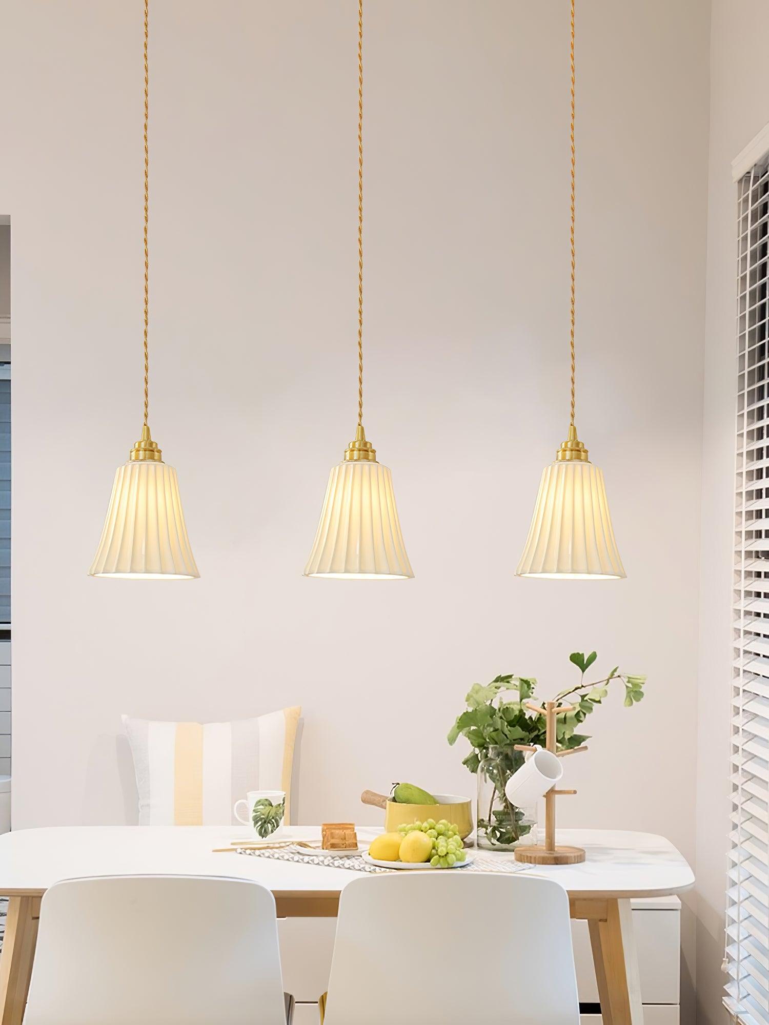 Mirirette Premium Nordic Art Trumpet Ceramic Pendant Light