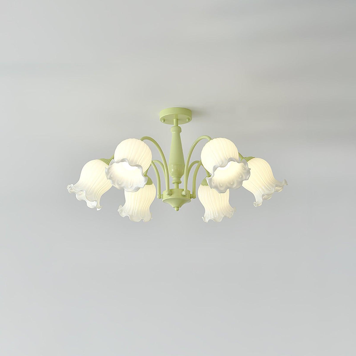 Ibis Trumpet Chandelier Floral Pastel Glass Petals