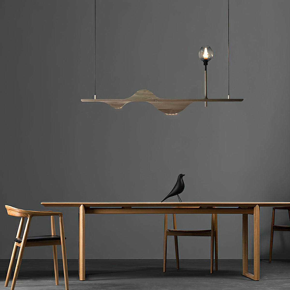 Cushais Wave Wood Pendant Light