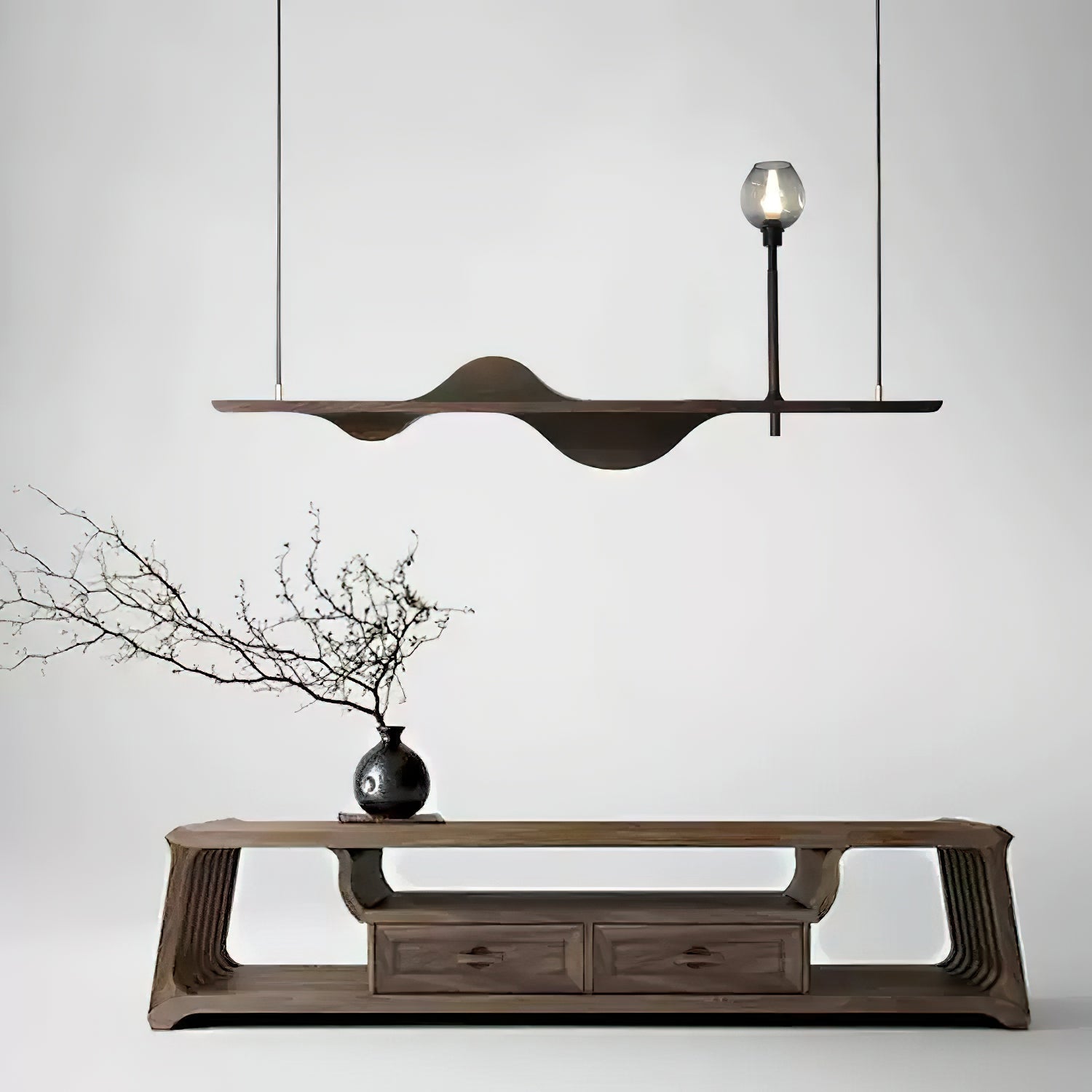 Cushais Wave Wood Pendant Light