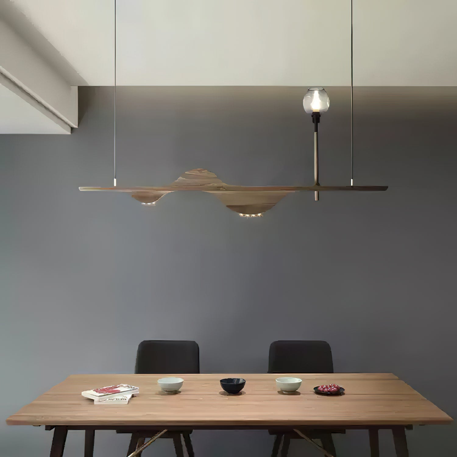 Cushais Wave Wood Pendant Light