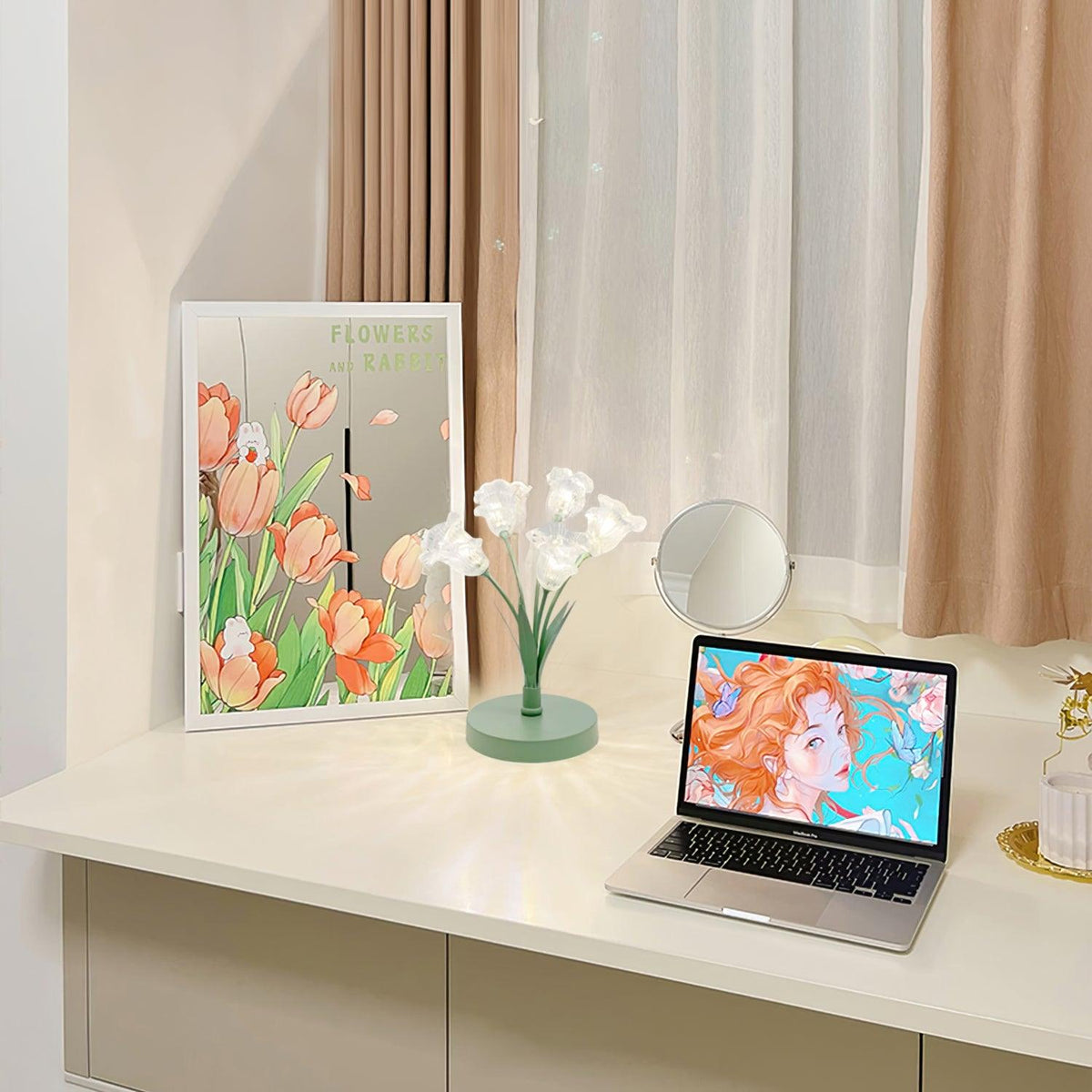 Aurdoril Whimsical Glass Table Lamp