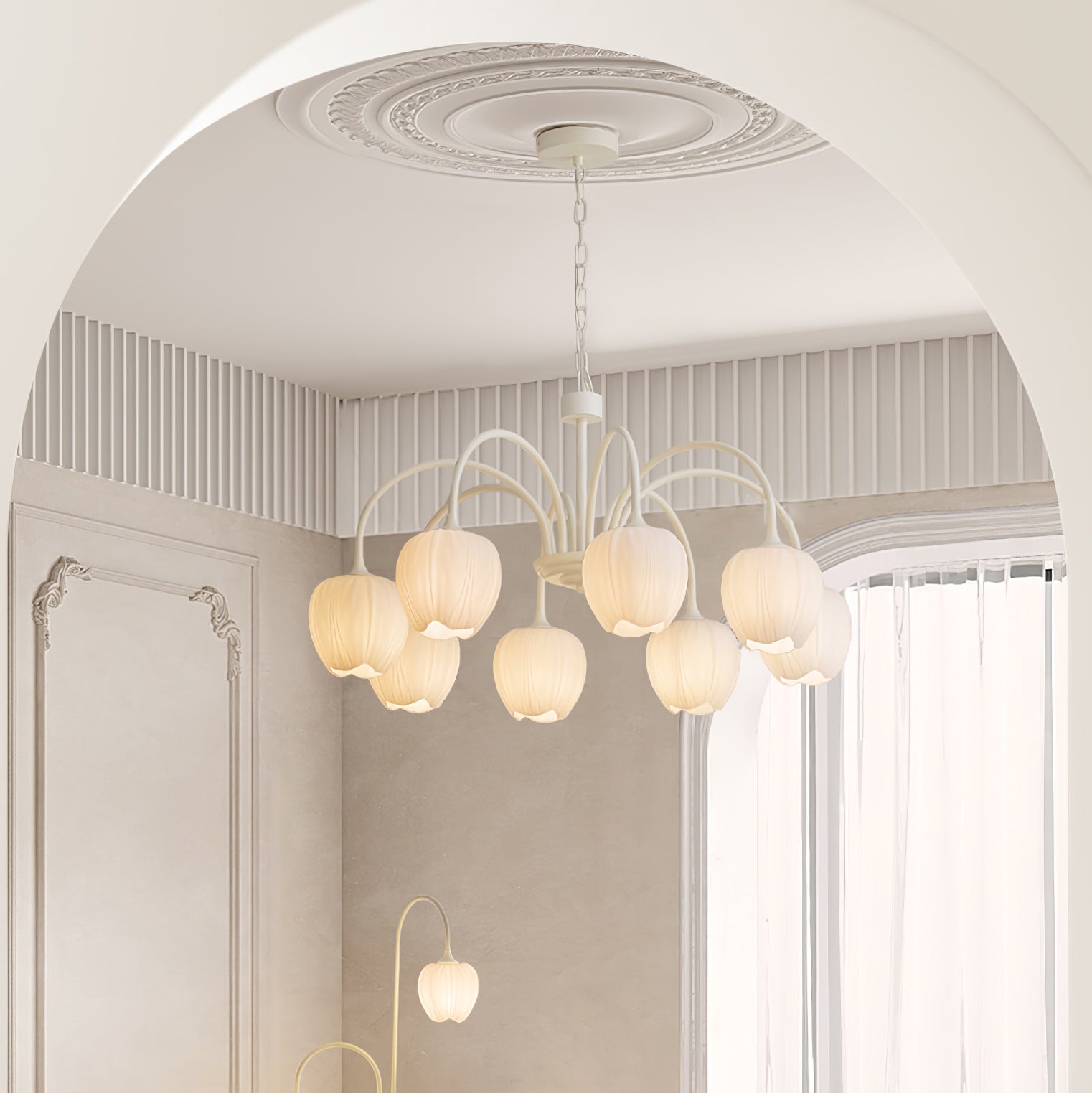 Fairmere Tulip Matcha Chandelier