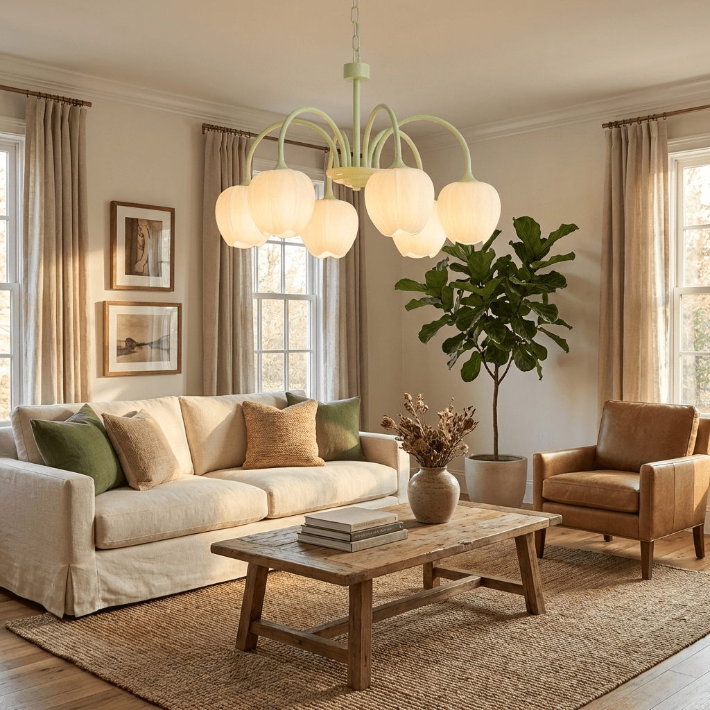 Fairmere Tulip Matcha Chandelier