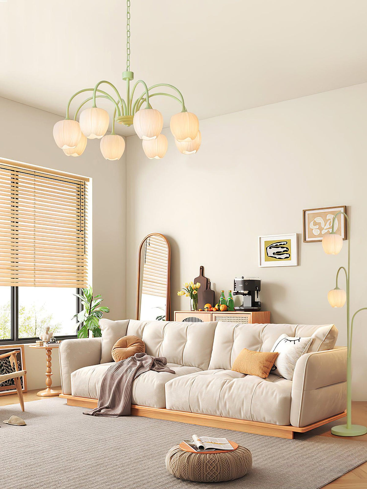Fairmere Tulip Matcha Chandelier