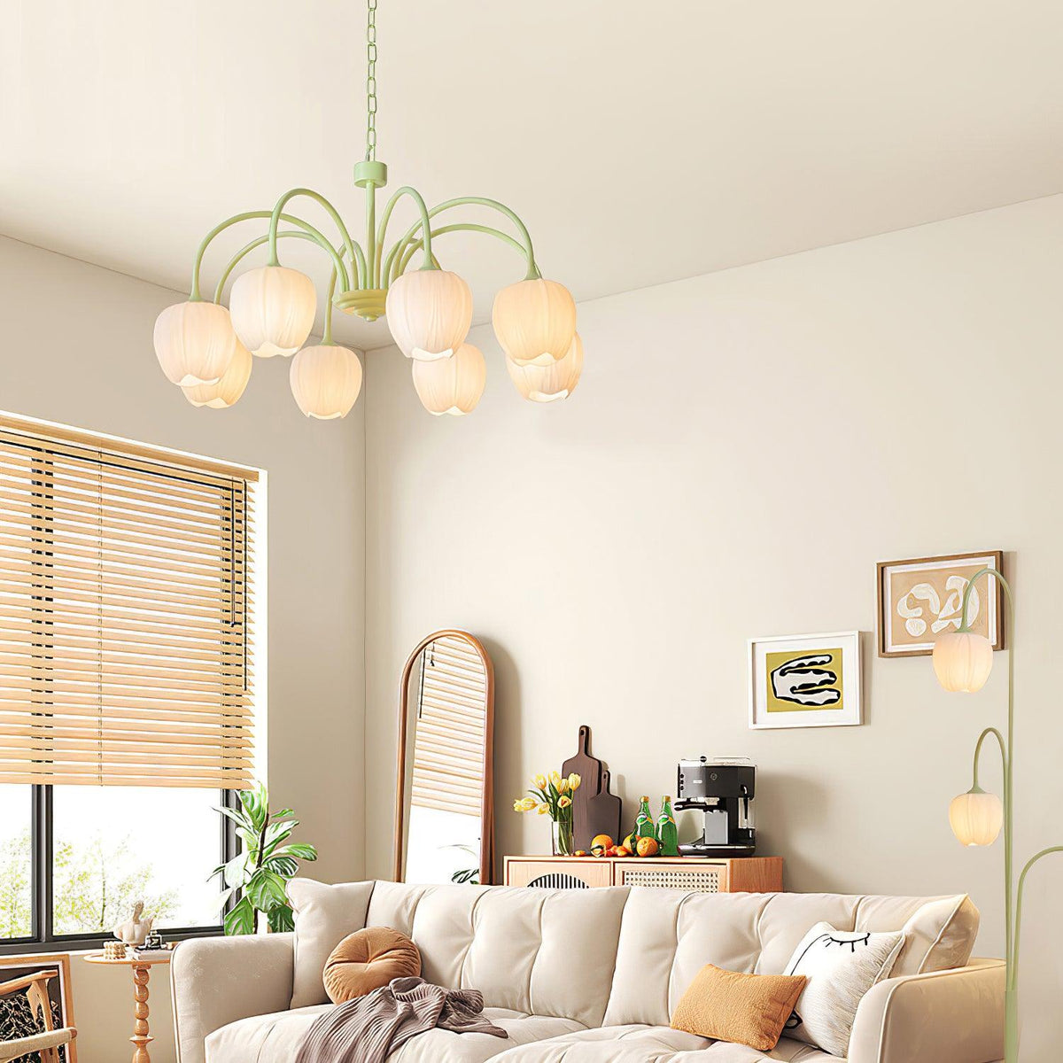 Fairmere Tulip Matcha Chandelier