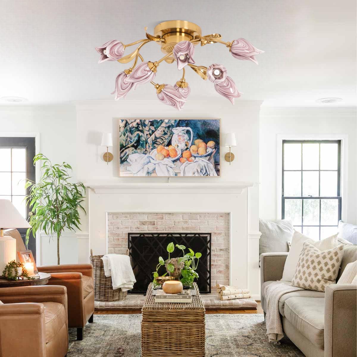 Vathaos Tulip Serenade Glass Ceiling Lamp
