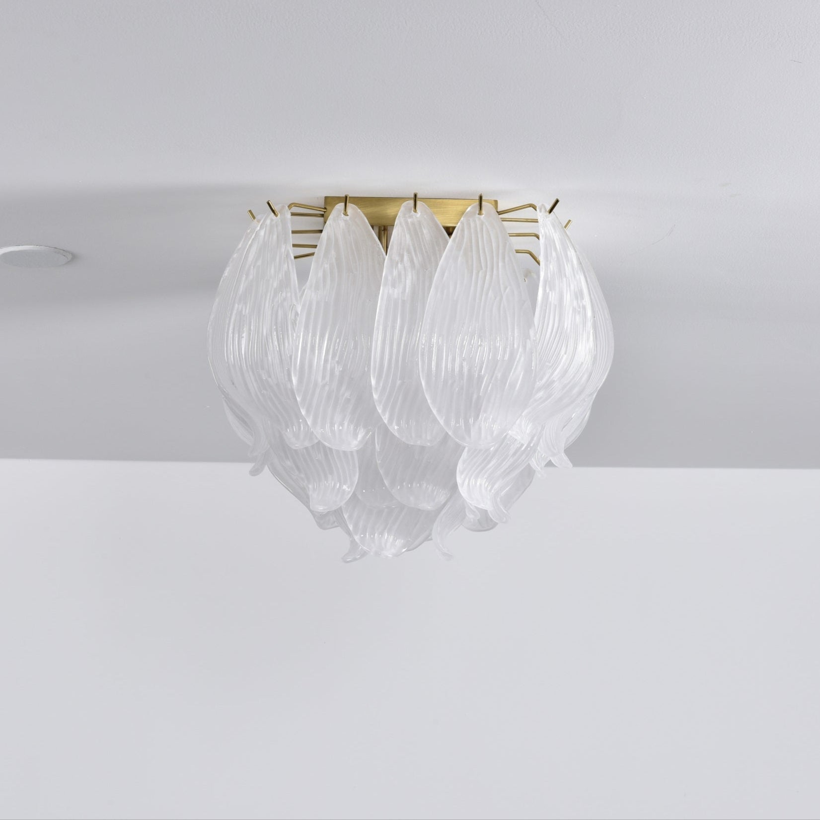 Liorivina Ceiling Lamp Murano Petal Hand-Blown Glass Flushmount