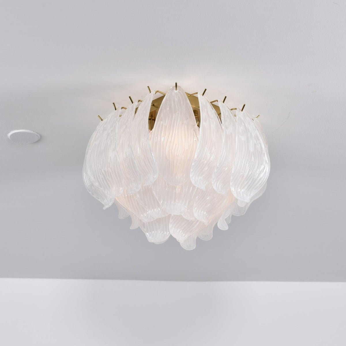 Liorivina Ceiling Lamp Murano Petal Hand-Blown Glass Flushmount