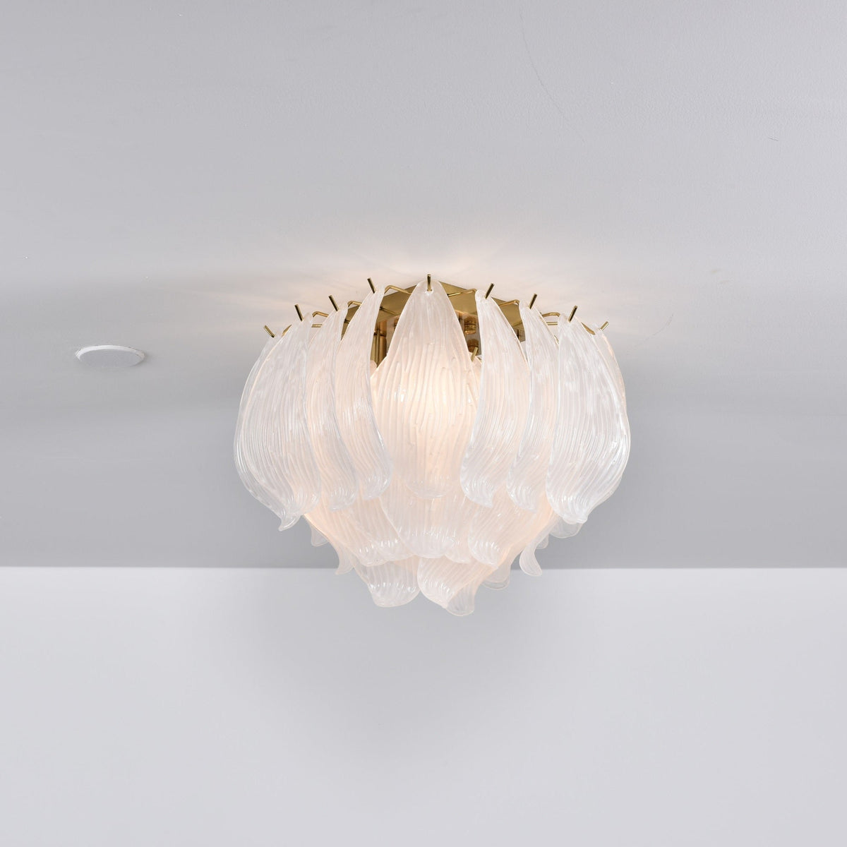 Liorivina Ceiling Lamp Murano Petal Hand-Blown Glass Flushmount