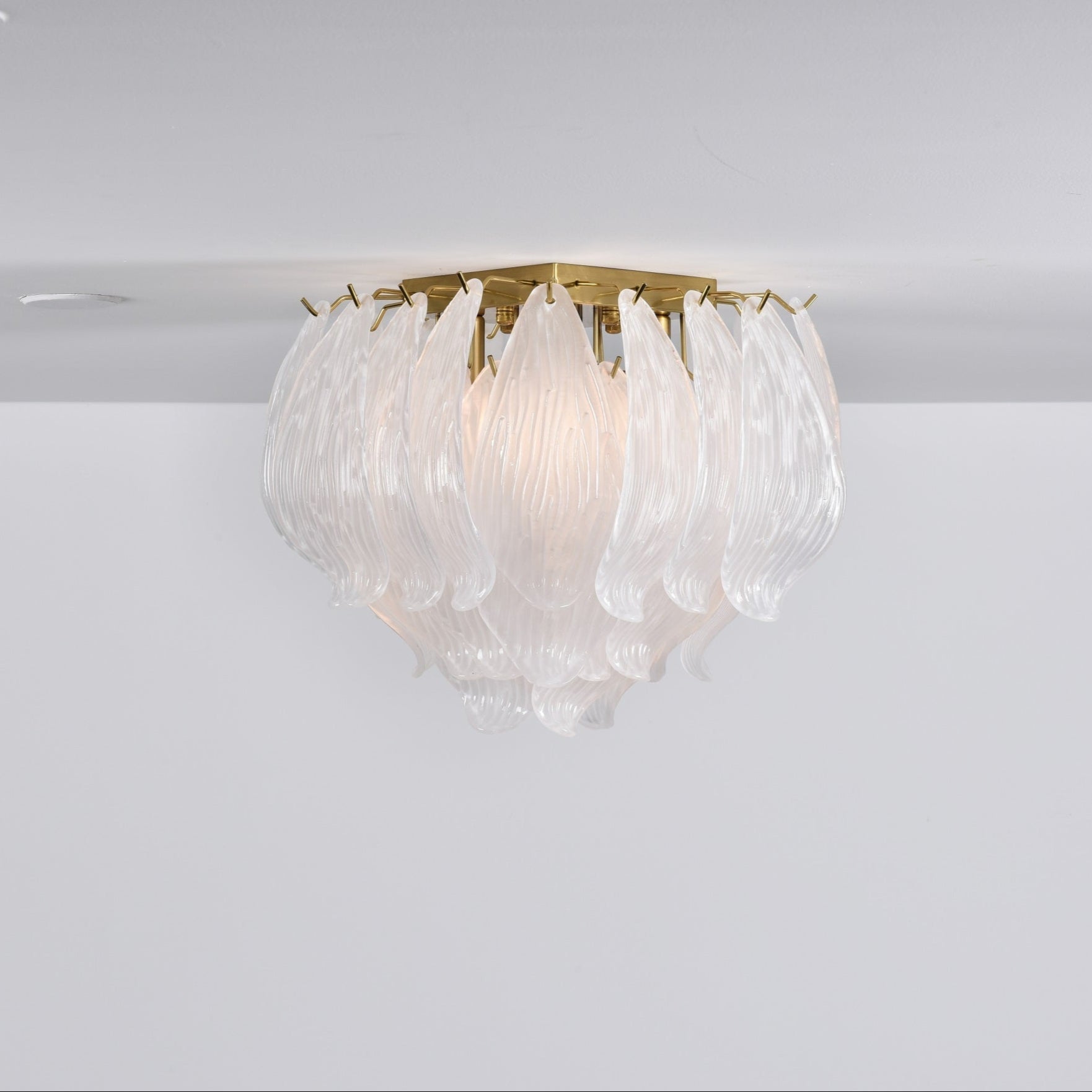 Liorivina Ceiling Lamp Murano Petal Hand-Blown Glass Flushmount