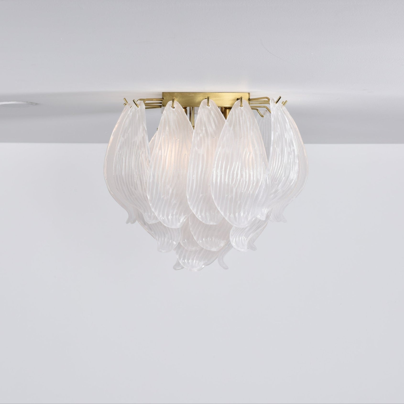 Liorivina Ceiling Lamp Murano Petal Hand-Blown Glass Flushmount