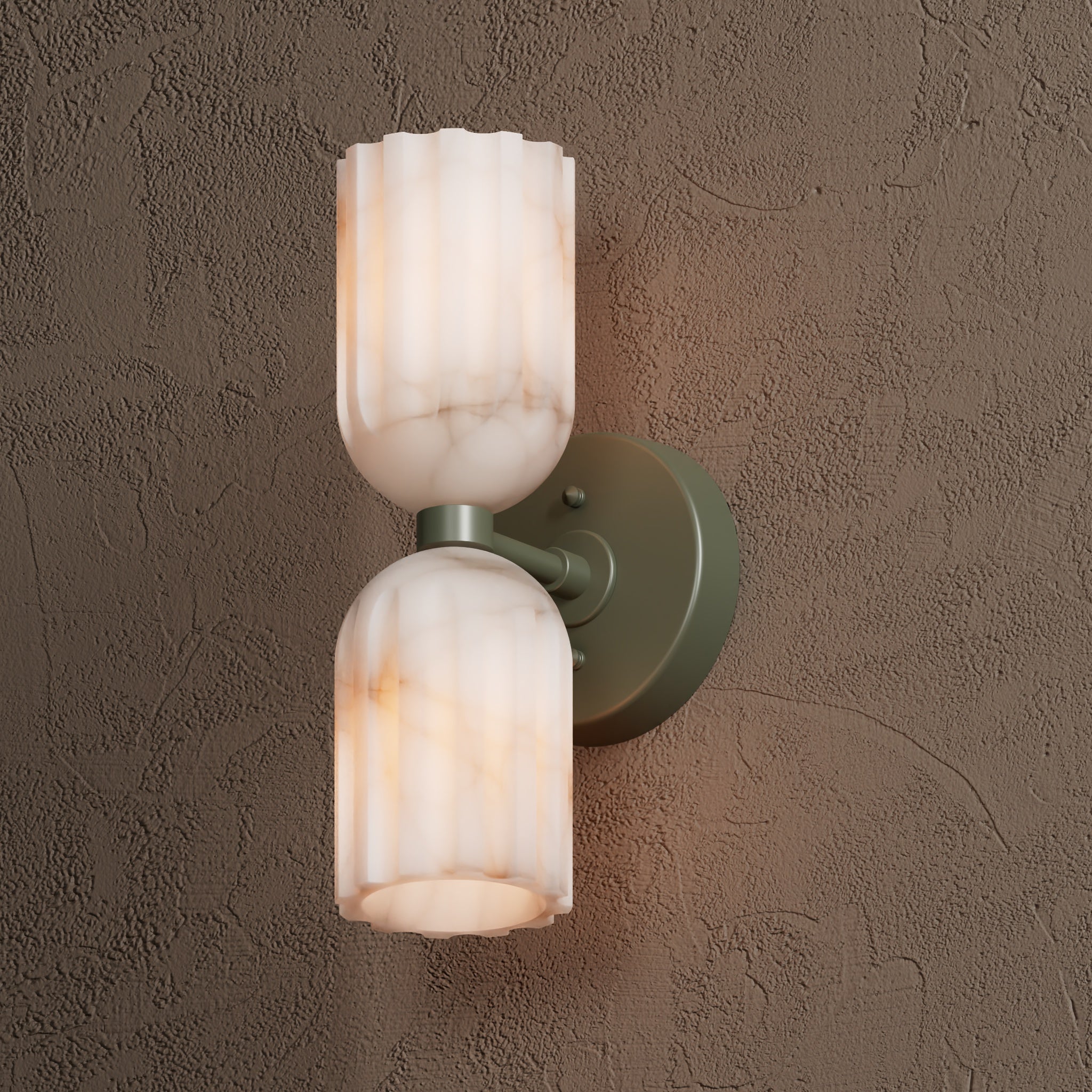 Uraeeth Modern Minimalist Double Brass Alabaster Wall Lamp - Neutral Decor