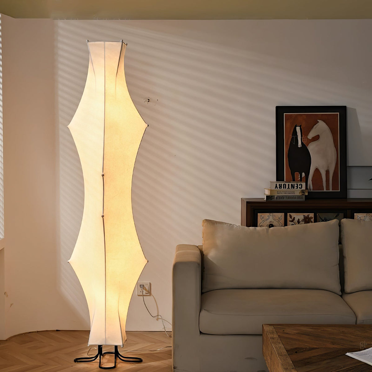Vela Twist Silk Floor Lamp