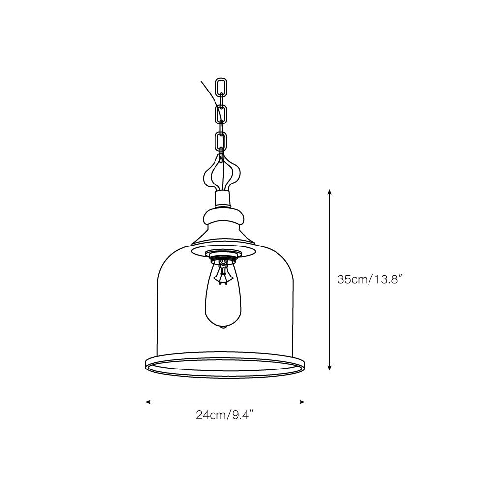 Sysolion Vintage Elegance Glass Pendant Lamp - Neutral Decor