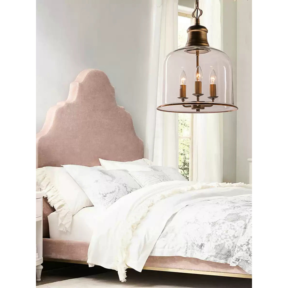 Sysolion Vintage Elegance Glass Pendant Lamp - Neutral Decor