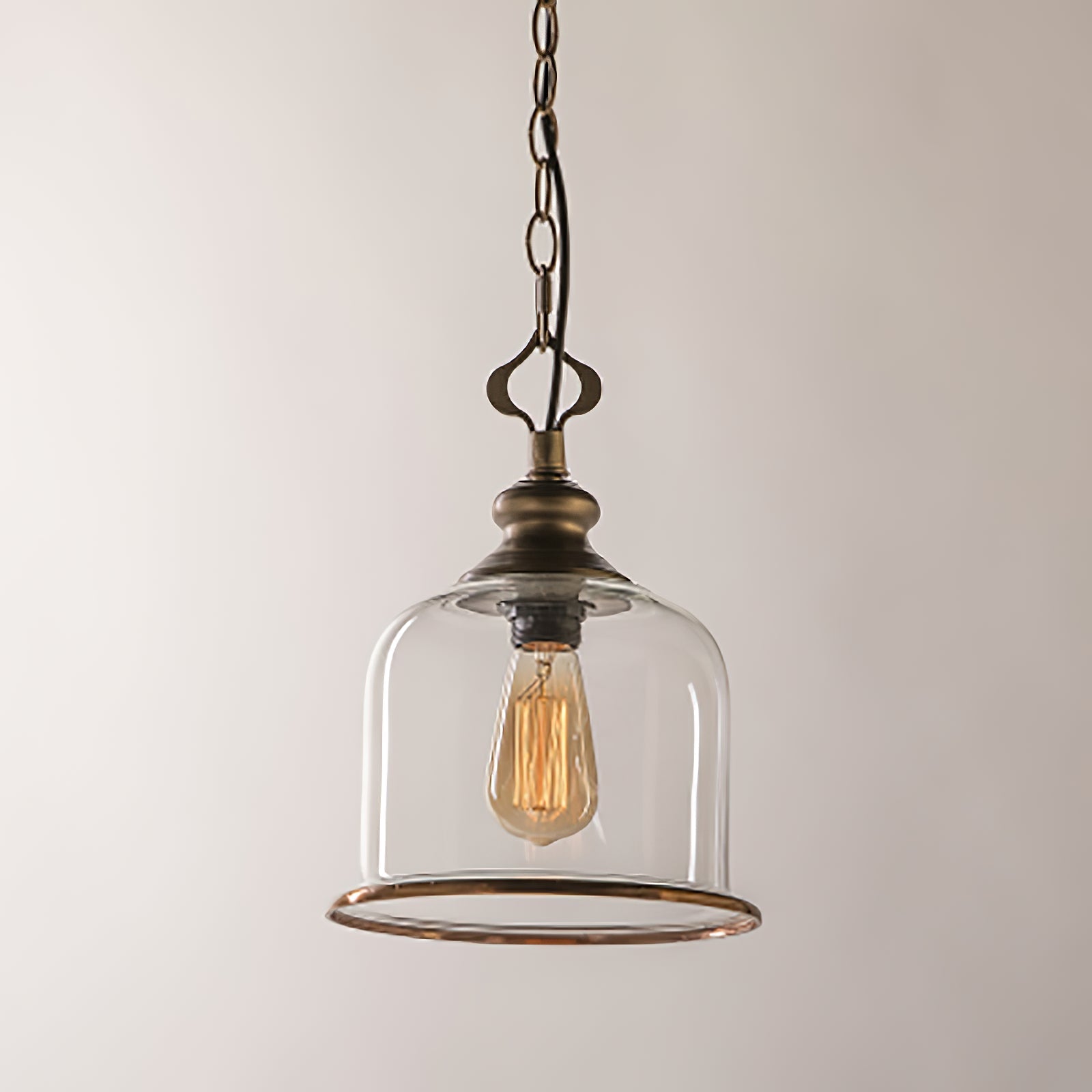 Sysolion Vintage Elegance Glass Pendant Lamp - Neutral Decor