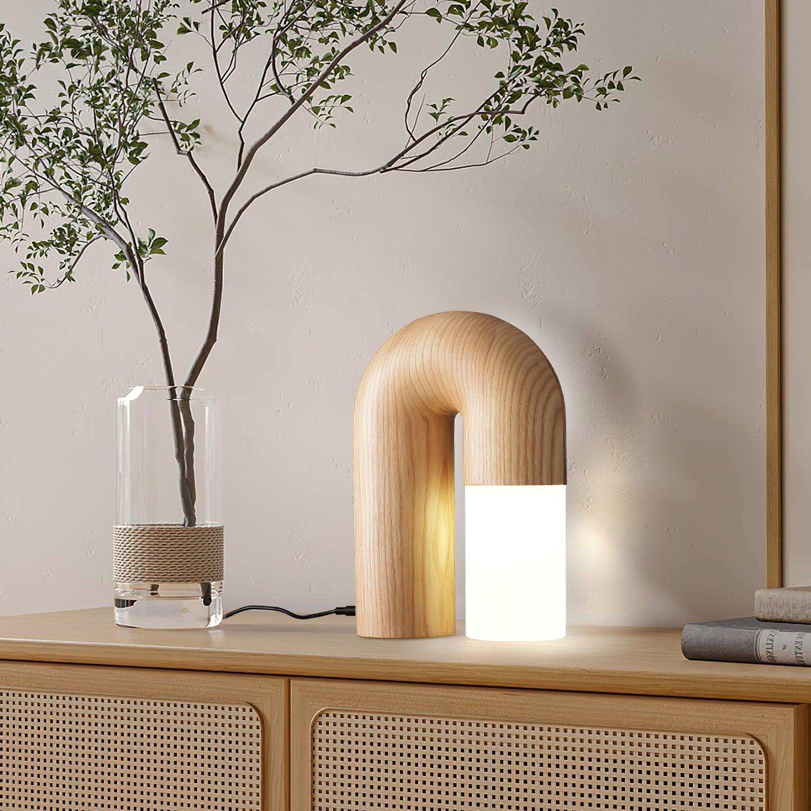 Arch Fashion Wood Table Lamp