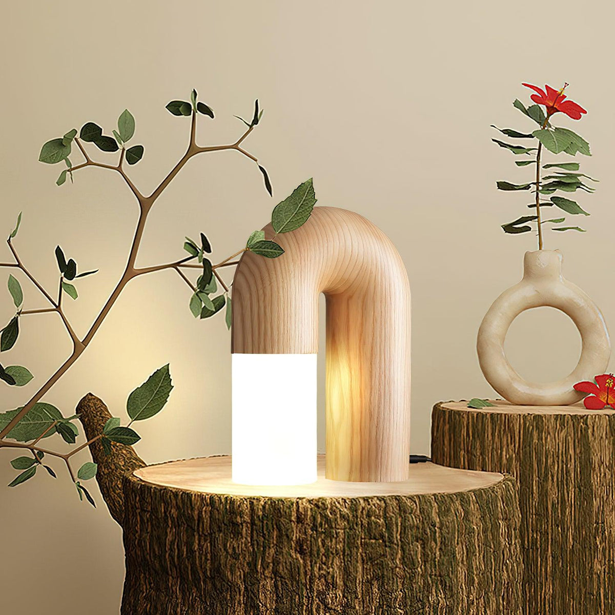 Arch Fashion Wood Table Lamp
