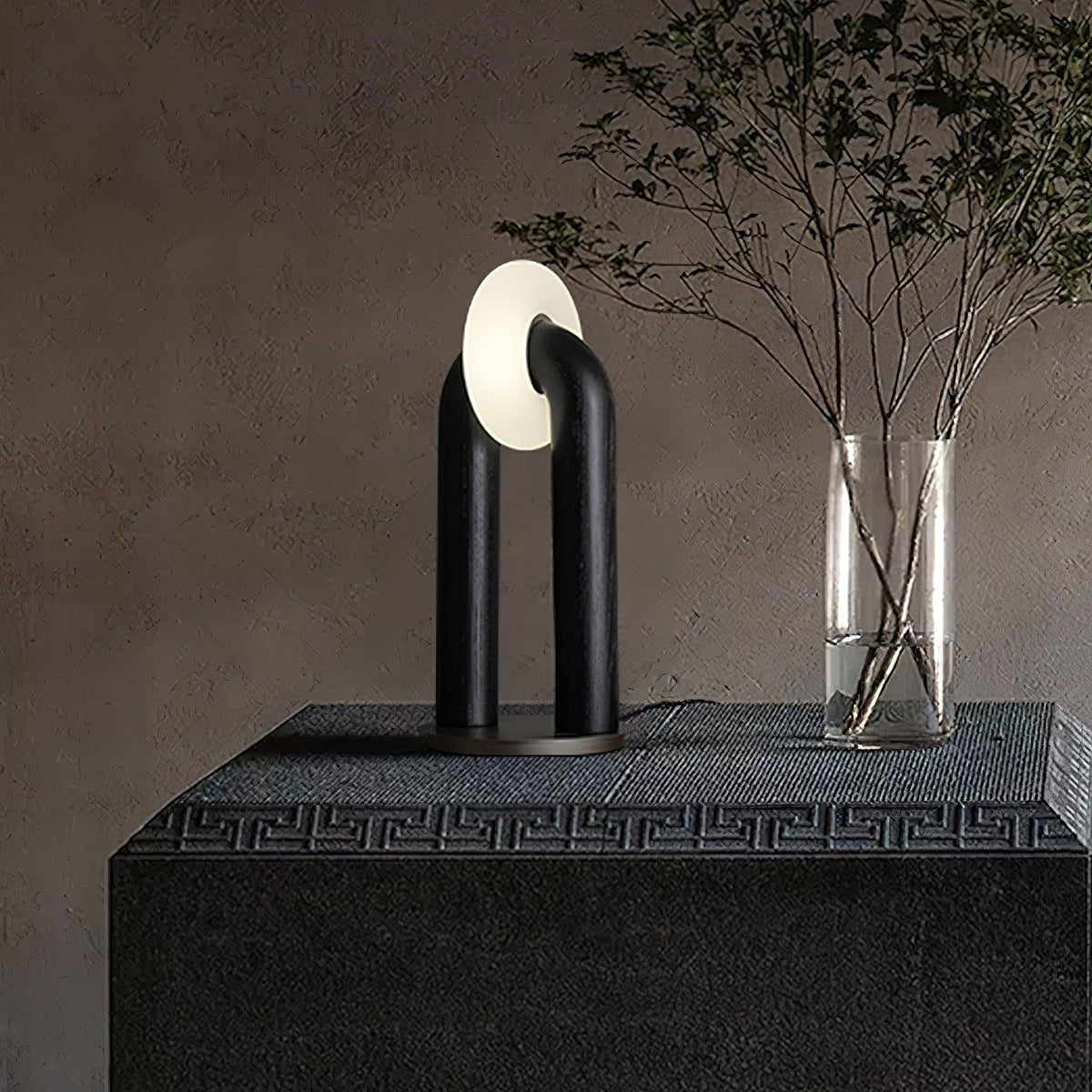 Elvelelia Vintage Wood Table Lamp